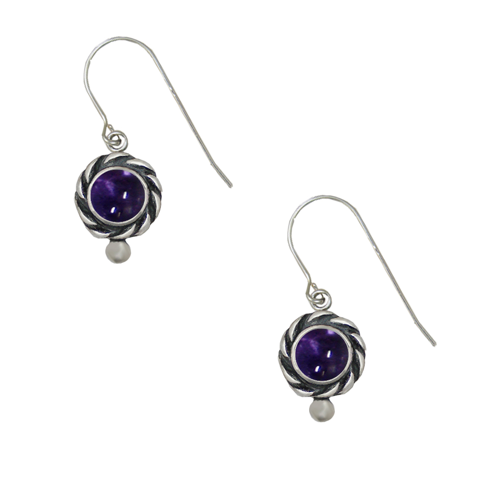 Sterling Silver Petite Iolite Gemstone Drop Dangle Earrings